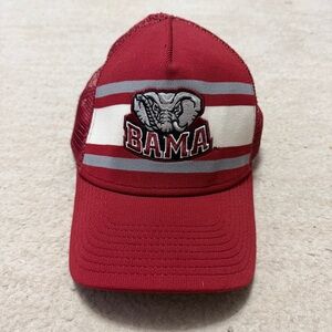 Vintage Alabama Football Crimson Tide Trucker Hat Stripe Graphic Mesh The Game
